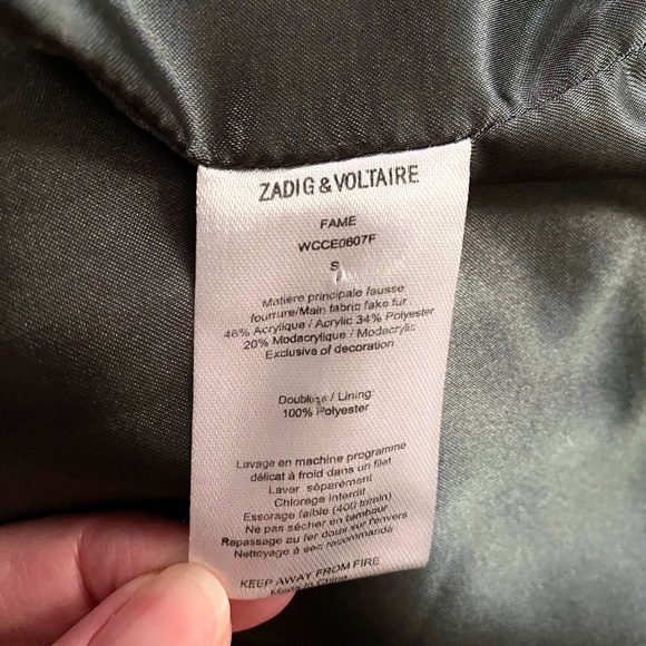 Zadig & Voltaire Fame Faux Fur Jacket Small - Picture 6 of 7